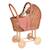 Landau en osier avec couverture tricot Marron 1 - vertbaudet enfant 