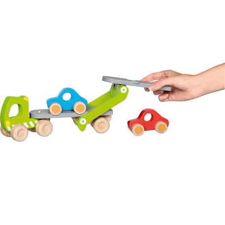 Camion porte-voitures avec 2 véhicules Vert 2 - vertbaudet enfant 