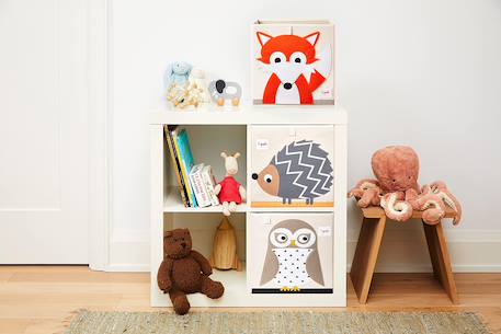 Cube de rangement chouette Gris 3 - vertbaudet enfant 