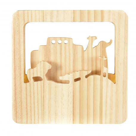 Veilleuse en bois arche de noé Beige 1 - vertbaudet enfant 