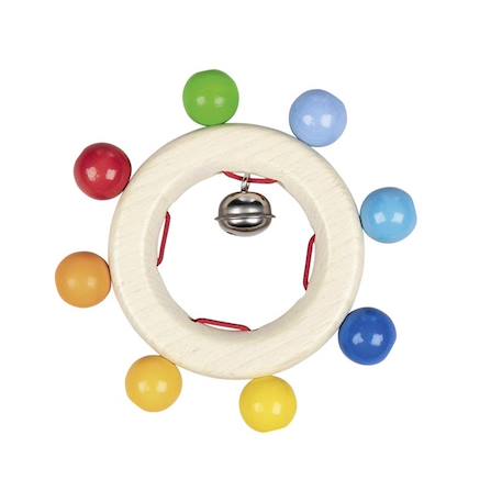 Hochet en bois arc-en-ciel Beige 1 - vertbaudet enfant 