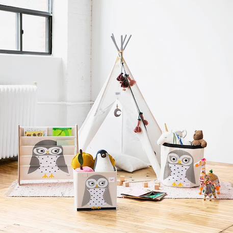 Sac à jouets chouette Gris 3 - vertbaudet enfant 