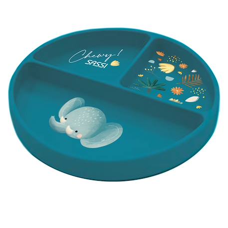 Assiette en silicone chewy l'éléphant Bleu 2 - vertbaudet enfant 