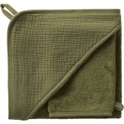 Linge de maison et décoration-Linge de bain-Cape de bain bambou + gant caramel forest (70 x 70 cm)