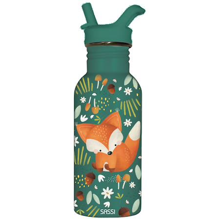 Bouteille en inox crunchy le renard 500 ml Vert 1 - vertbaudet enfant 