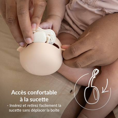 Boîte à sucette en silicone difrax lovi Beige+Vert 2 - vertbaudet enfant 