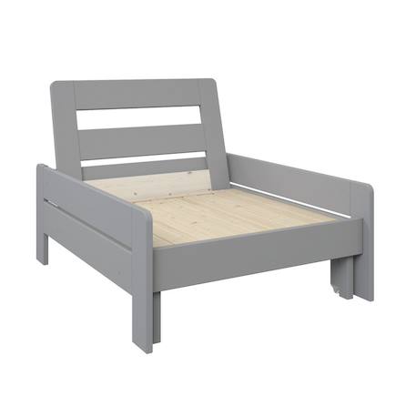 Lit mezzanine avec bureau et chauffeuse pin massif  basile Blanc+Gris 11 - vertbaudet enfant 