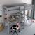 Lit mezzanine avec bureau pin massif  basile Blanc+Gris 9 - vertbaudet enfant 