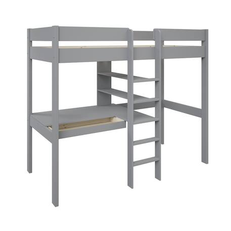 Lit mezzanine avec bureau et chauffeuse pin massif  basile Blanc+Gris 10 - vertbaudet enfant 