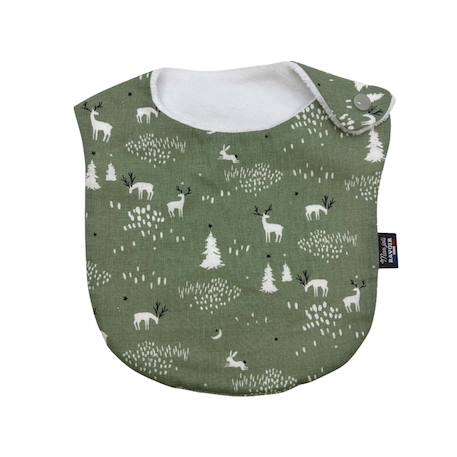 Bavoir nourrisson (fleur kalmia) Animaux d'hiver moka+Animaux d'hiver vert+Bateau+Bleu polaire+Carreau rose+Chat+Éléphants+Fleur blosy+Fleurs indiennes+Imprimé pétale blanc et gris+Jungle+Kaki triangles+Mini léopard+Monaha+Mouton+Oiseaux d'hiver+Petites oies+Rose pâle étoiles+Rose petites feuilles+Savane+Tigre 7 - vertbaudet enfant 