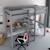 Lit mezzanine avec bureau pin massif  basile Blanc+Gris 8 - vertbaudet enfant 