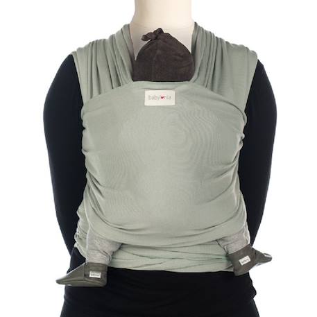 Écharpe de portage tricot slen en bambou Kaki+Vert amande 6 - vertbaudet enfant 