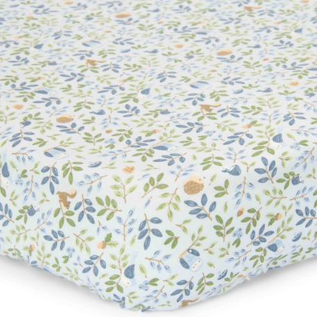 Drap housse lit bébé forest treasures (60 x 120 cm) Blanc, bleu+Bleu+Rose 6 - vertbaudet enfant 
