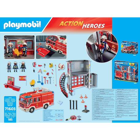 Poste de pompiers avec camion d'intervention 71603 Multicolore 5 - vertbaudet enfant 