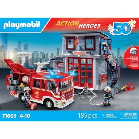 Poste de pompiers avec camion d'intervention 71603 Multicolore 4 - vertbaudet enfant 