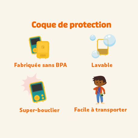 Coque FLAM anti-chocs compatible avec baladeur audio interactif flam Lunii Vert 5 - vertbaudet enfant 