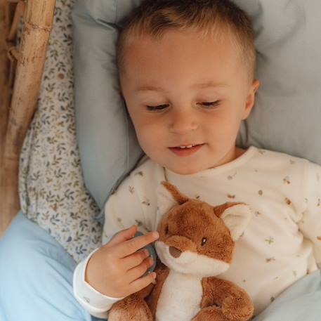Drap housse lit bébé forest treasures (60 x 120 cm) Blanc, bleu+Bleu+Rose 9 - vertbaudet enfant 