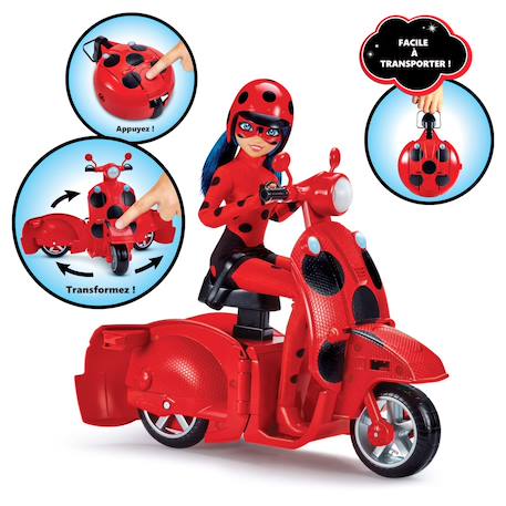 Scooter miraculous switch'n go + poupée articulée ladybug Rouge 4 - vertbaudet enfant 