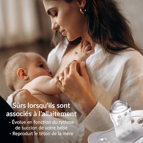 Lot de 2 sucettes dynamique lovi harmony Beige+Gris 10 - vertbaudet enfant 