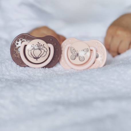 Lot de 2 sucettes dynamique lovi botanic Bleu+Rose 11 - vertbaudet enfant 