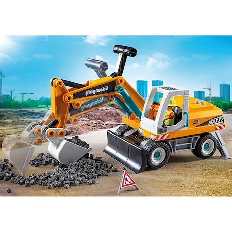 Action heroes pelleteuse mécanique avec ouvrier et accessoires 71749 Multicolore 3 - vertbaudet enfant 