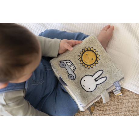 Livre d'éveil en tissu miffy - fluffy Vert-bleu 2 - vertbaudet enfant 