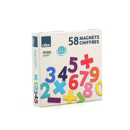 Magnets en bois 58 chiffres Beige 1 - vertbaudet enfant 