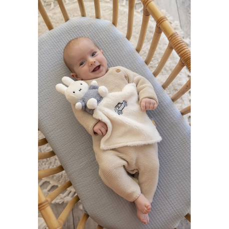 Doudou plat  miffy - fluffy Bleu et blanc+Rose 4 - vertbaudet enfant 
