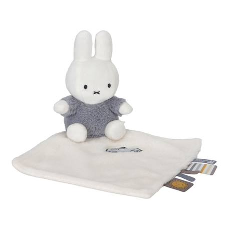 Doudou plat  miffy - fluffy Bleu et blanc+Rose 1 - vertbaudet enfant 