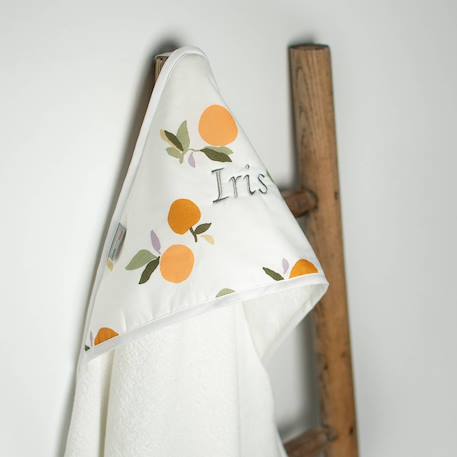 Ma première cape de bain en coton et bambou clem Clem, orange, vert 3 - vertbaudet enfant 