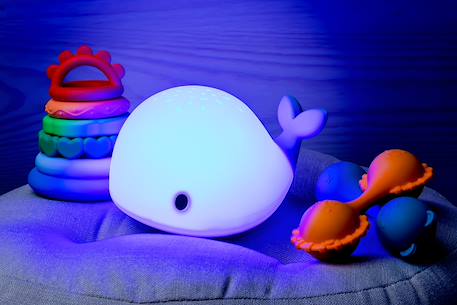 Veilleuse baleine avec télécommande Blanc+Bleu 9 - vertbaudet enfant 