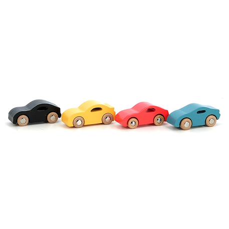 Coffret de 4 voitures en bois super cars Bleu 3 - vertbaudet enfant 