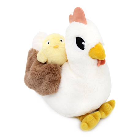 Peluche poule maman et son bébé Blanc 3 - vertbaudet enfant 