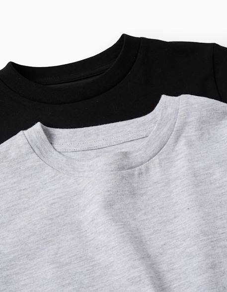 Pack 2 t-shirts en coton Blanc+Bleu foncé+Noir+Rouge 11 - vertbaudet enfant 