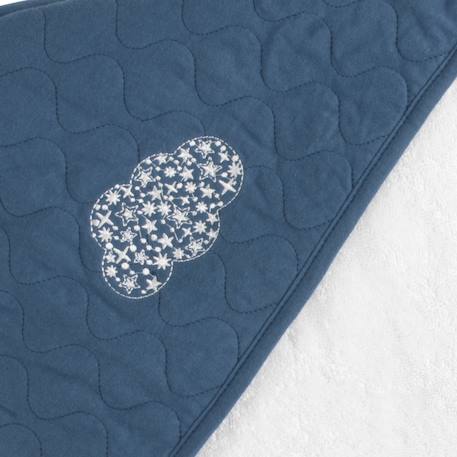 Cape de bain et gant en coton matelassé et éponge - petit coeur Blanc/bleu+Blanc/rose 2 - vertbaudet enfant 