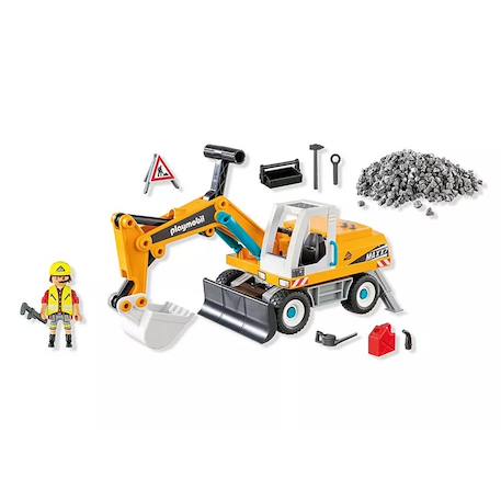 Action heroes pelleteuse mécanique avec ouvrier et accessoires 71749 Multicolore 5 - vertbaudet enfant 