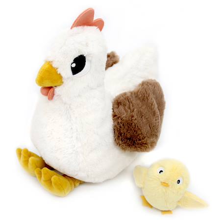 Peluche poule maman et son bébé Blanc 1 - vertbaudet enfant 