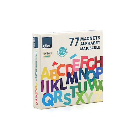 Magnets alphabet majuscule 77 pcs Beige 5 - vertbaudet enfant 