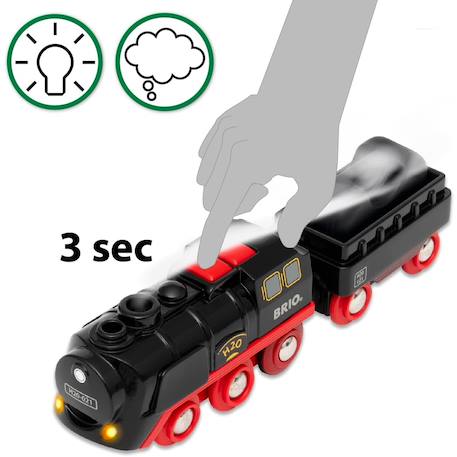 Locomotive à piles à vapeur Noir 3 - vertbaudet enfant 