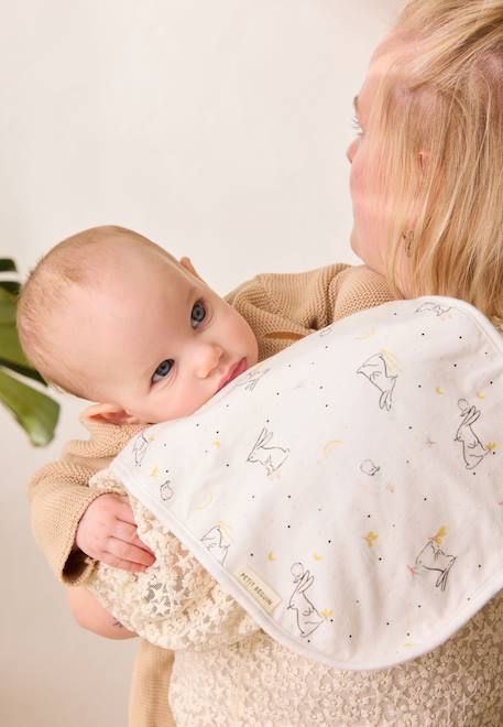 Bavoir d'épaule bébé hello baby Ecru 1 - vertbaudet enfant 