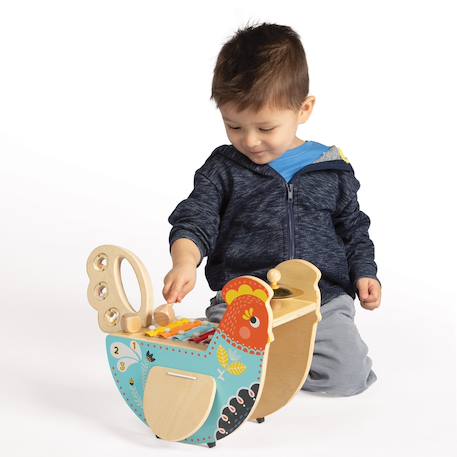 Poule musicale en bois Bleu 4 - vertbaudet enfant 