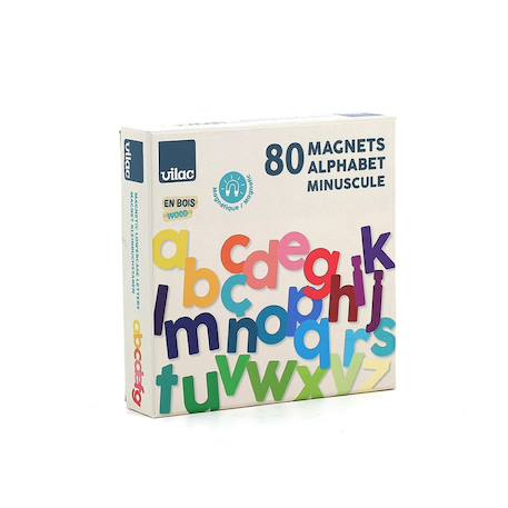Magnets alphabet minuscule 80 pcs Beige 5 - vertbaudet enfant 