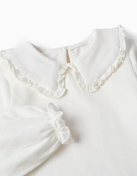 T-shirt avec col claudine et volants Blanc 3 - vertbaudet enfant 