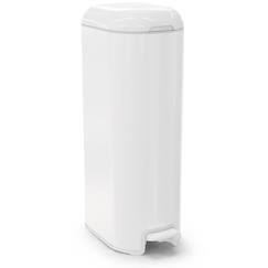 Puériculture-Poubelle à couches platinium blanche avec recharge