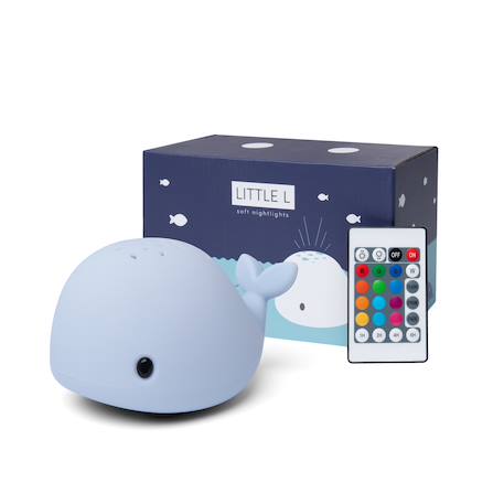 Veilleuse baleine avec télécommande Blanc+Bleu 8 - vertbaudet enfant 