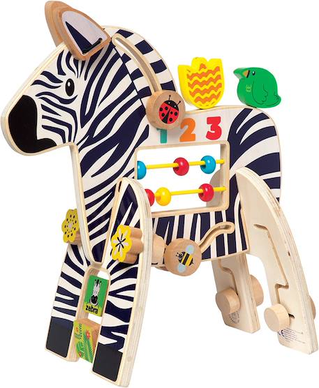 Jouet d'activité zèbre safari Beige 1 - vertbaudet enfant 
