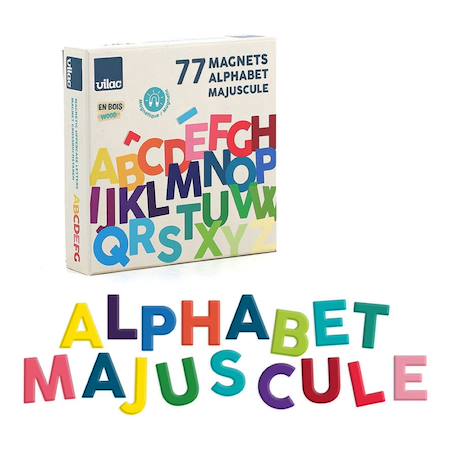 Magnets alphabet majuscule 77 pcs Beige 1 - vertbaudet enfant 