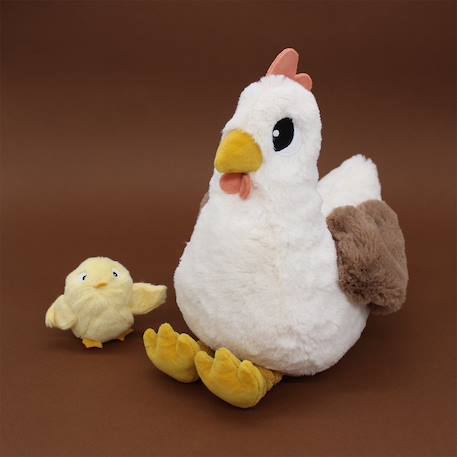Peluche poule maman et son bébé Blanc 2 - vertbaudet enfant 