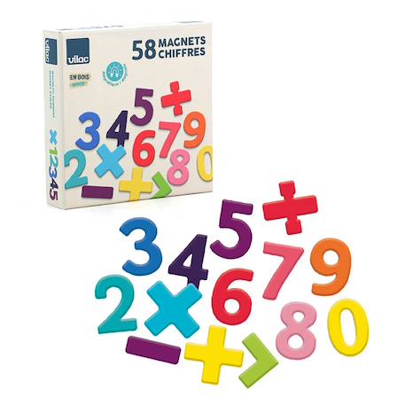 Magnets en bois 58 chiffres Beige 4 - vertbaudet enfant 
