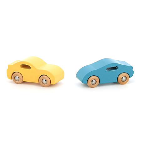Coffret de 4 voitures en bois super cars Bleu 5 - vertbaudet enfant 